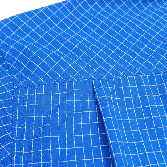 Realtree Mens M Short Sleeve Button Up Shirt Blue Plaid Lightweight Breathable - Picture 9 of 11